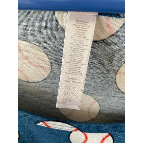 Lularoe Classic T UNICORN Tshirt Baseball print top Blue 2XL EUC - Picture 7 of 7